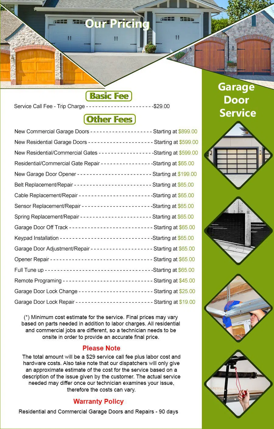 Galaxy Garage Door Service Troutdale, OR 503-405-4062 - pricelist5